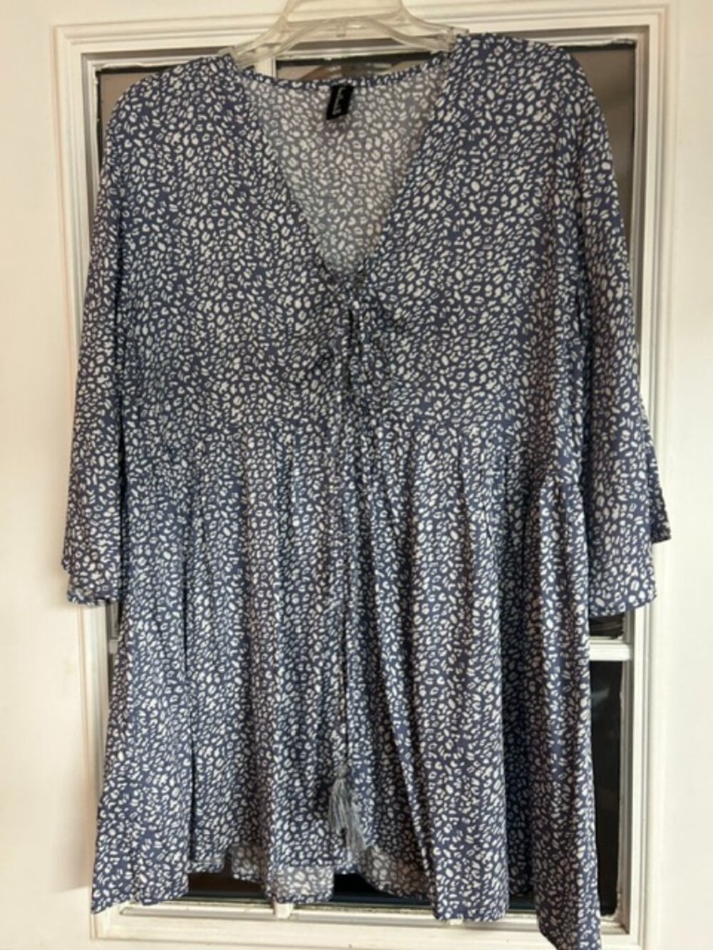 Sacred Threads Blue & White Top/ Mini Dress, Size OS